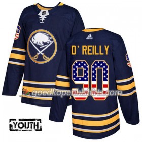 Buffalo Sabres Ryan OReilly 90 Adidas 2017-2018 Navy Blauw USA Flag Fashion Authentic Shirt - Kinderen
